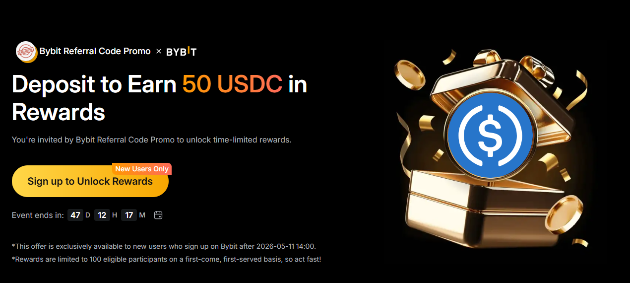 Bonus Bybit EU: 50 USDC po depozycie 100 dolarów i 10% zniżki