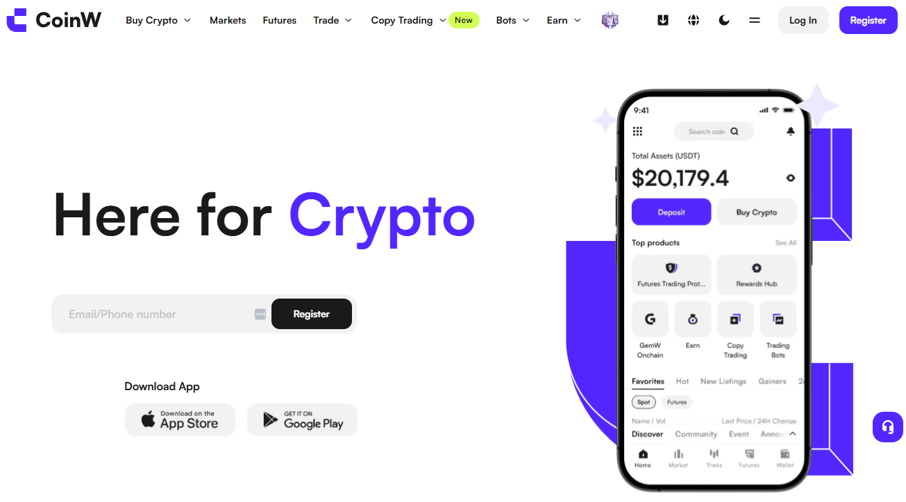 CoinW: przegląd platformy Strona główna CoinW